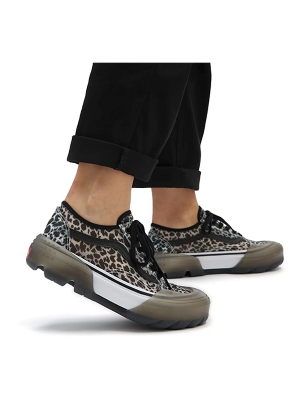 Vans Black Leopard Print Low-Top  Sneakers